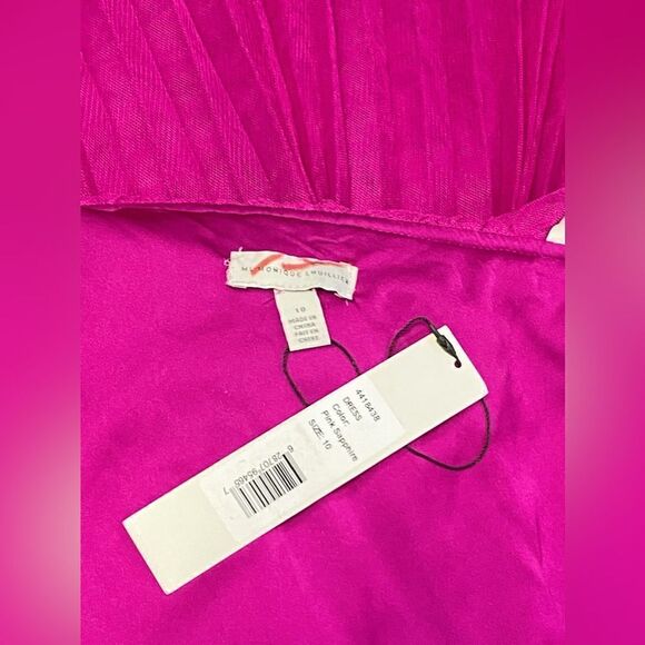 ML Monique Lhuillier One-Shoulder Tulle Pink Cocktail Dress size 10 - Picture 10 of 11
